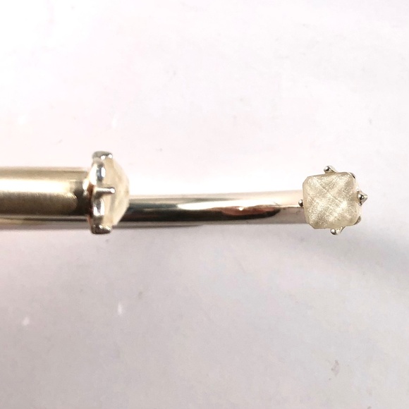 🦋 cuff bracelet open bangle brushed champagne w/ cream faceted shimmery jewels - Picture 7 of 8